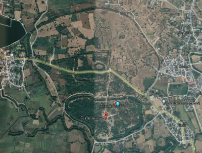 ภาพถ่ายทางอากาศเมืองเสมา (https://www.google.com/maps)<br>