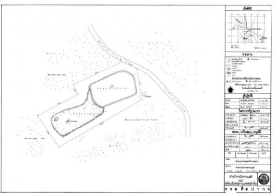 <br>ผังบริเวณโบราณสถานอูบมุงและหนองน้ำโบราณ