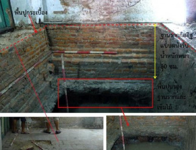 ฐานรากของตึกแถวเลื่อนฤทธิ์ (ภาพจาก กรรณิการ์ สุธีรัตนาภิรมย์ 2562)<br>